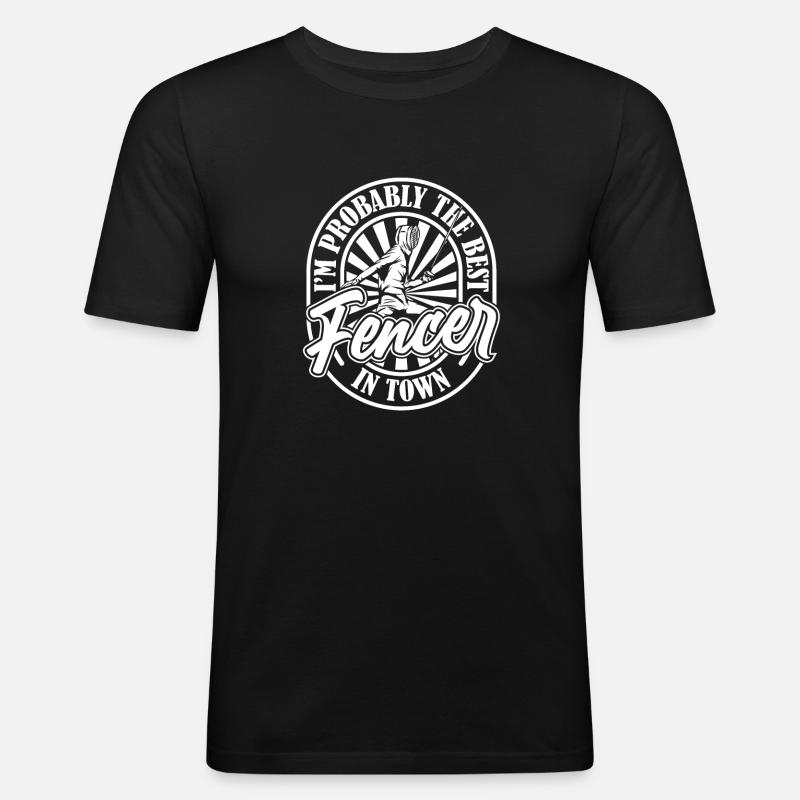 Fechten Fechter - Männer Slim Fit T-Shirt - Schwarz