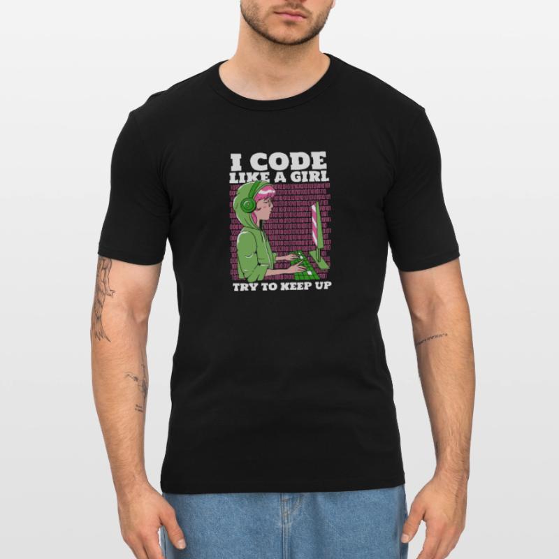 Programmeur Codeur développeur T-shirt près du corps Homme