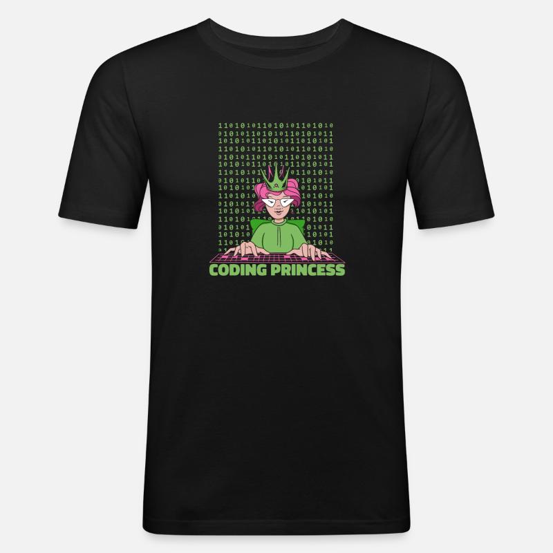 Développeur Coder Programmeur Princess - T-shirt près du corps Homme - noir