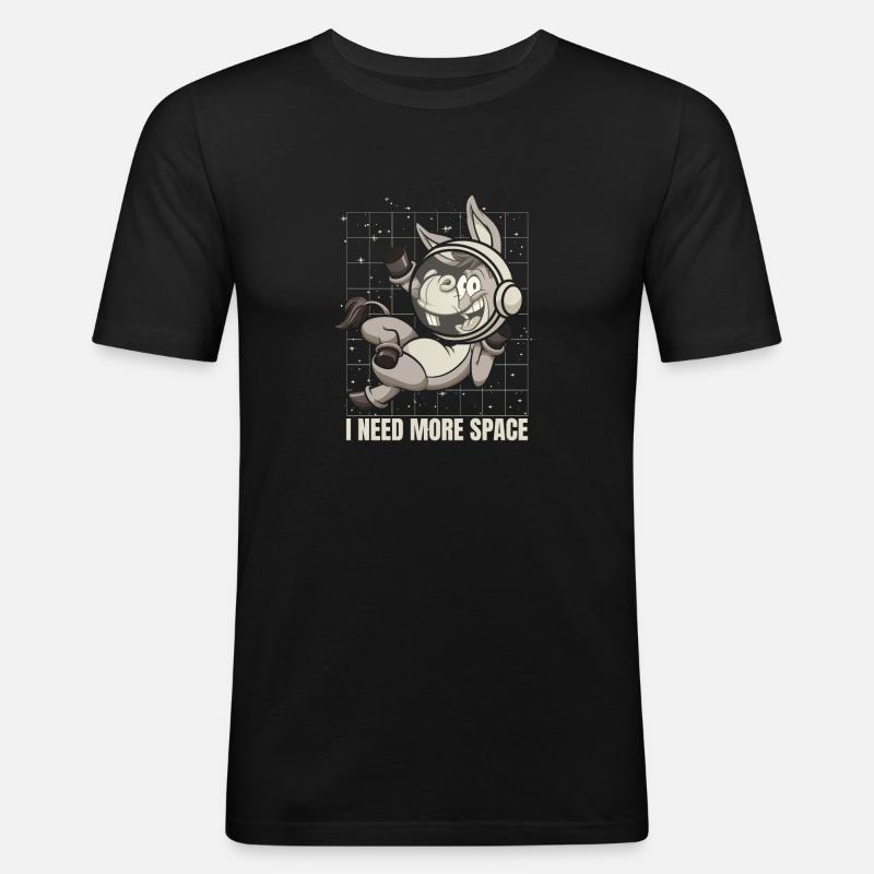 Muli Esel Astronaut I Need More Space - Männer Slim Fit T-Shirt - Schwarz