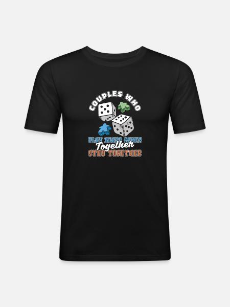 Board Game Board Game Couple - Men's Slim Fit T-Shirt - black