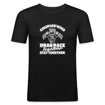 Dragster Drag Race Pair - Men's Slim Fit T-Shirt - black - Front - Nik (191cm)