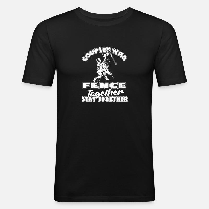 Fechten Fechter Paar - Männer Slim Fit T-Shirt - Schwarz