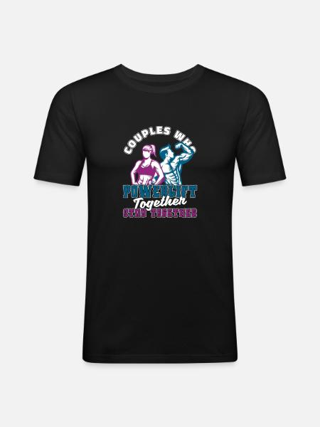 Powerlifting Powerlifter Pair - Men's Slim Fit T-Shirt - black