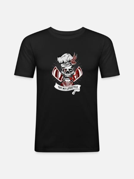 Design hopptimiste, - T-shirt près du corps Homme - noir