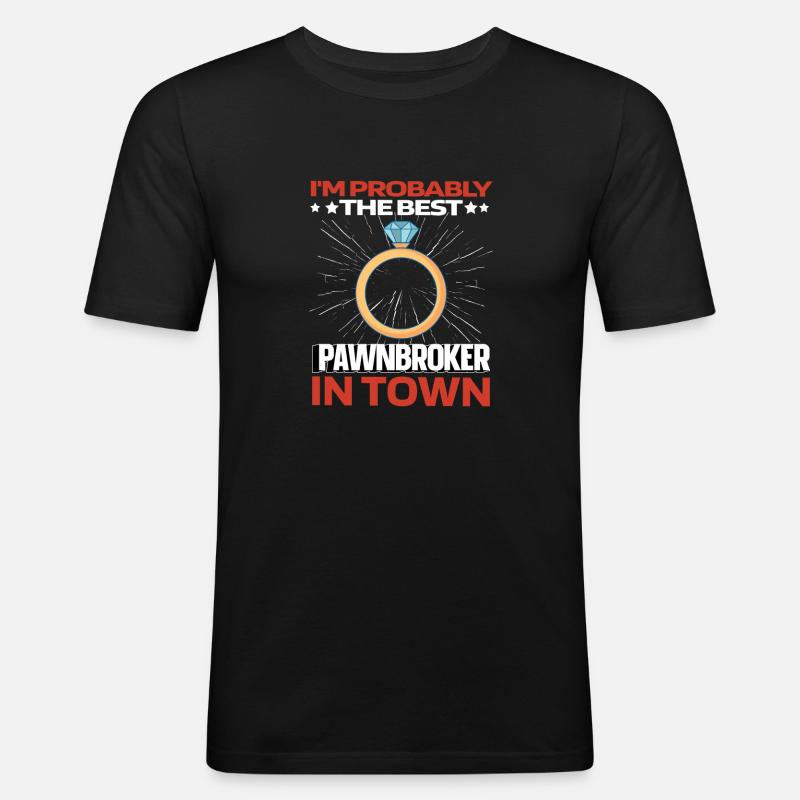 Pfandleiher Diamant - Männer Slim Fit T-Shirt - Schwarz