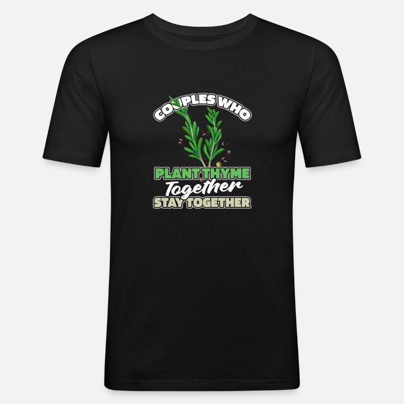 Thyme Herbal Pair - Men's Slim Fit T-Shirt - black