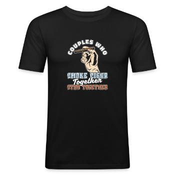 Paire de cigares - T-shirt près du corps Homme - noir - Devant - Nik (191cm)