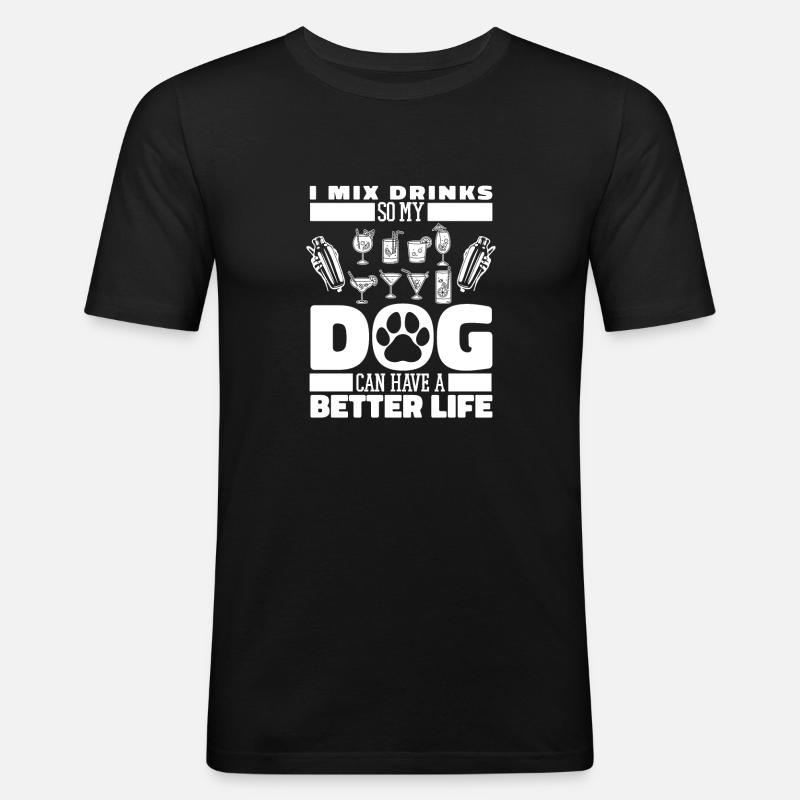 Bartender Bartender Dog - Men's Slim Fit T-Shirt - black
