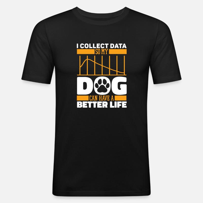 Data Science Data Analyst Hund - Männer Slim Fit T-Shirt - Schwarz