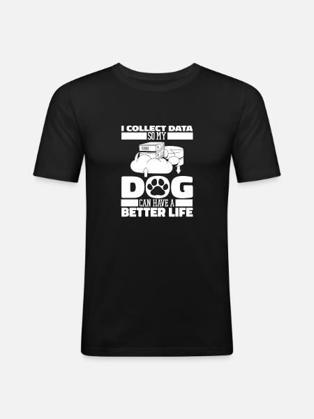 Data Science Data Analyst Dog - Men's Slim Fit T-Shirt - black