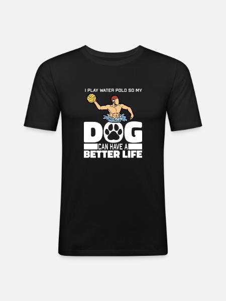 Water polo water polo dog - Men's Slim Fit T-Shirt - black