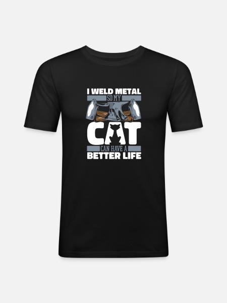 Forgeron Métallurgiste Chat - T-shirt près du corps Homme - noir
