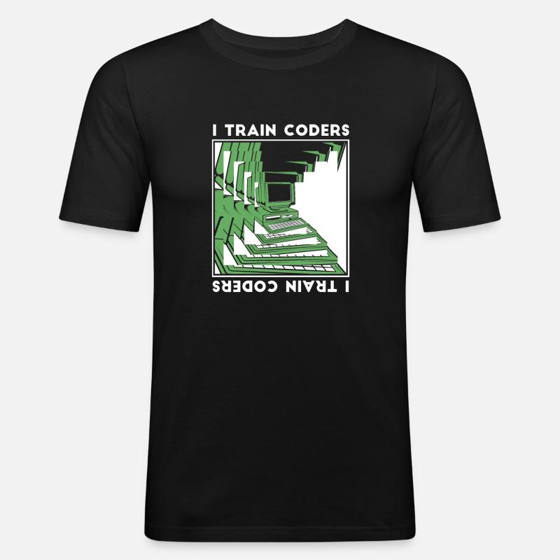 Développeur Codeur Programmeur Encodeur - T-shirt près du corps Homme - noir