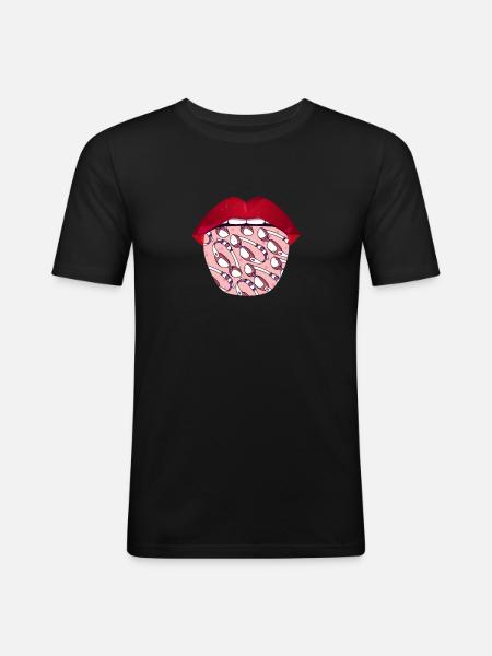 Langue du nageur nageur - T-shirt près du corps Homme - noir