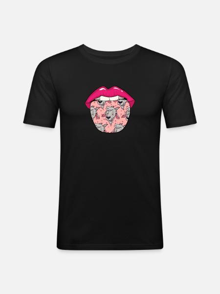 Goat Tongue - Men's Slim Fit T-Shirt - black