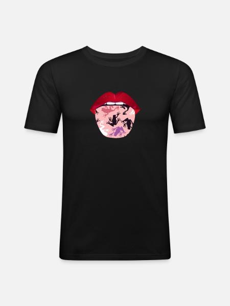 Frog Toad Tongue - Men's Slim Fit T-Shirt - black