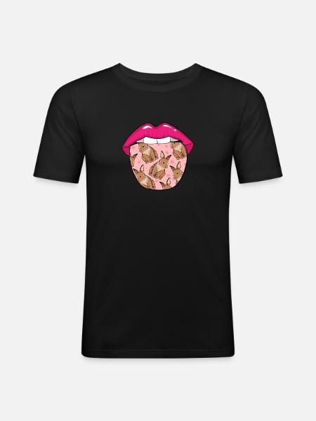 Langue de lapin - T-shirt près du corps Homme - noir