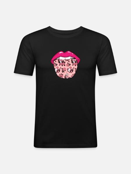 Snake tongue - Men's Slim Fit T-Shirt - black