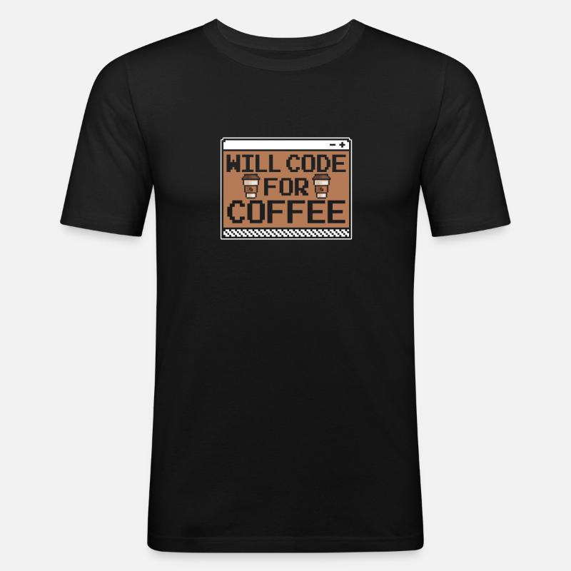 Developer Coder Programmer Coffee - Men's Slim Fit T-Shirt - black