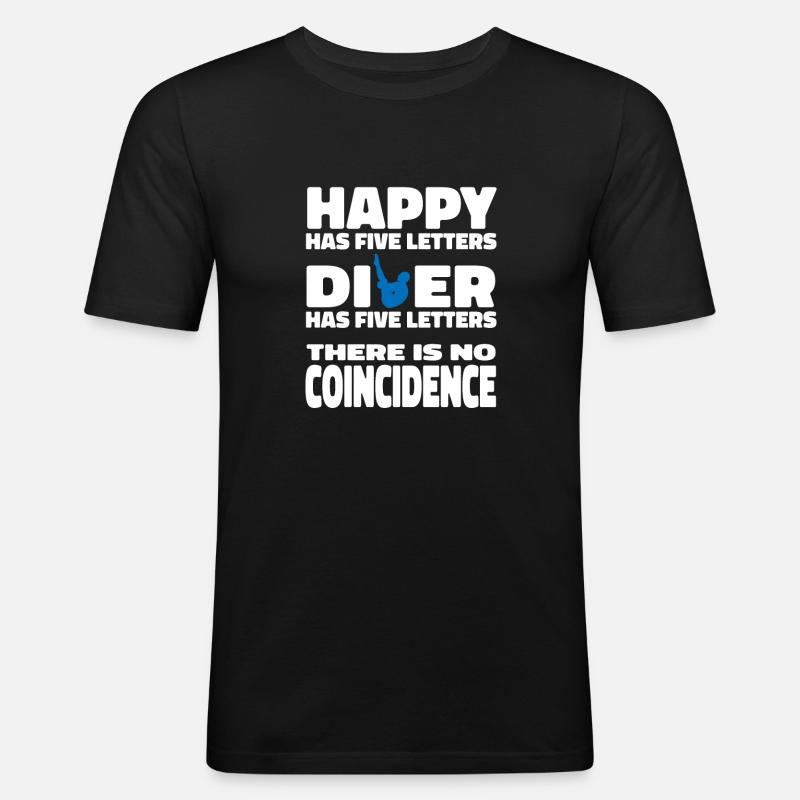 Turmspringen Turmspringer Glücklich - Männer Slim Fit T-Shirt - Schwarz