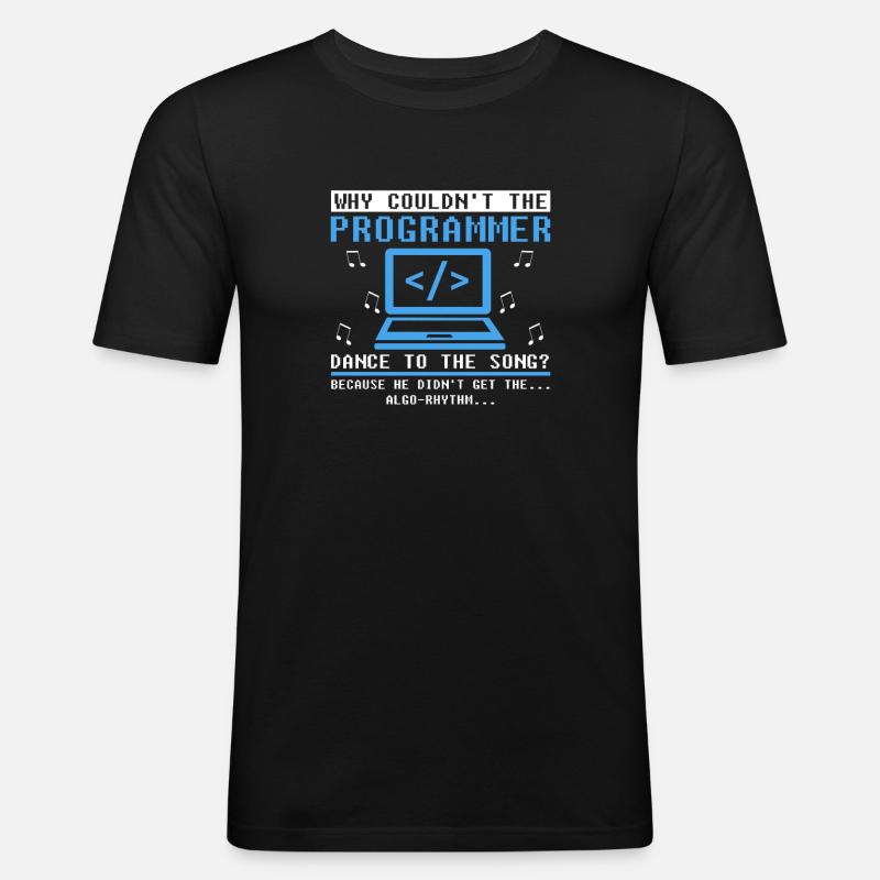 Entwickler Coder Programmierer Komisch Coding - Männer Slim Fit T-Shirt - Schwarz