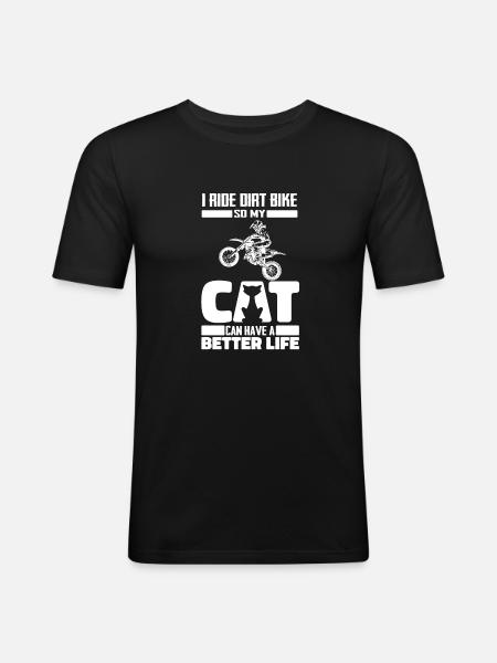 Mx Motocross Dirt Bike Cat - Men's Slim Fit T-Shirt - black