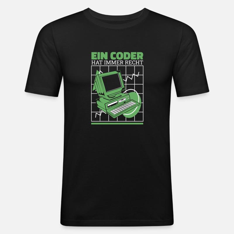 Entwickler Coder Programmierer Cool - Männer Slim Fit T-Shirt - Schwarz