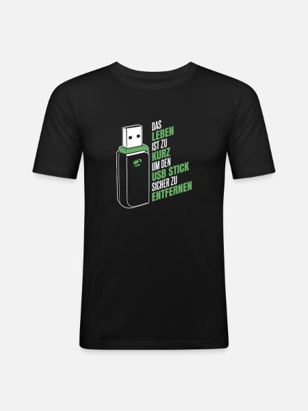 Entwickler Coder Programmierer USB - Männer Slim Fit T-Shirt - Schwarz
