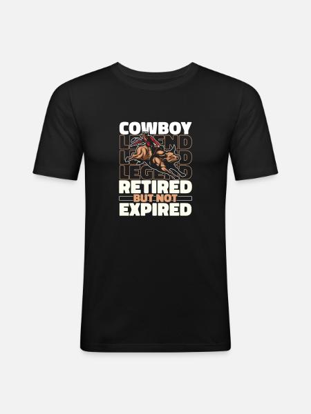 Rodeo Cowboy in retirement - Men's Slim Fit T-Shirt - black