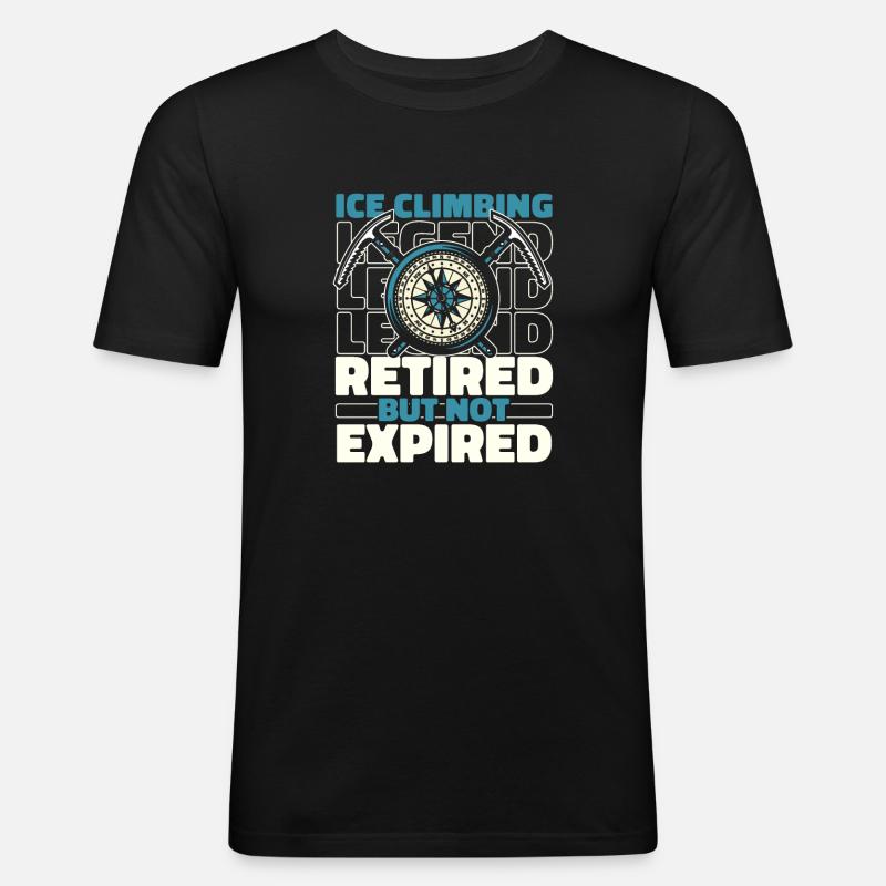 Eisklettern Im Ruhestand - Männer Slim Fit T-Shirt - Schwarz