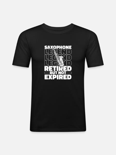 Saxophone Saxophone Retired - Men's Slim Fit T-Shirt - black