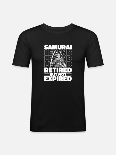 Samurai Im Ruhestand - Männer Slim Fit T-Shirt - Schwarz
