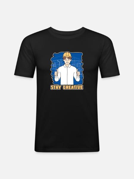 Engineer Mining Engineer Stay Creative - Men's Slim Fit T-Shirt - black