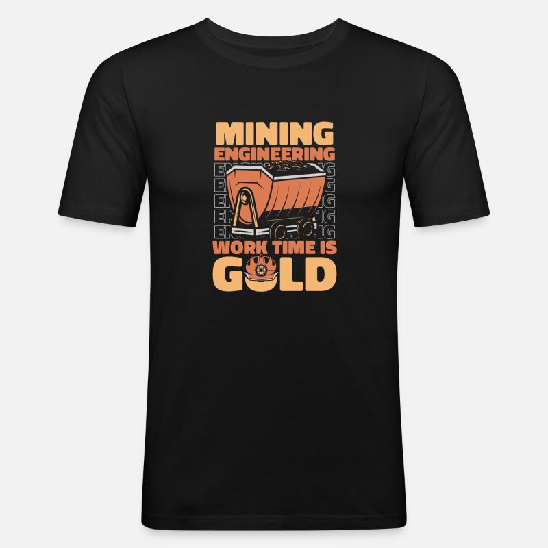 Engineer Gold Mining Engineer - Men's Slim Fit T-Shirt - black