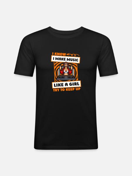 Tontechniker Toningenieur Mädchen - Männer Slim Fit T-Shirt - Schwarz