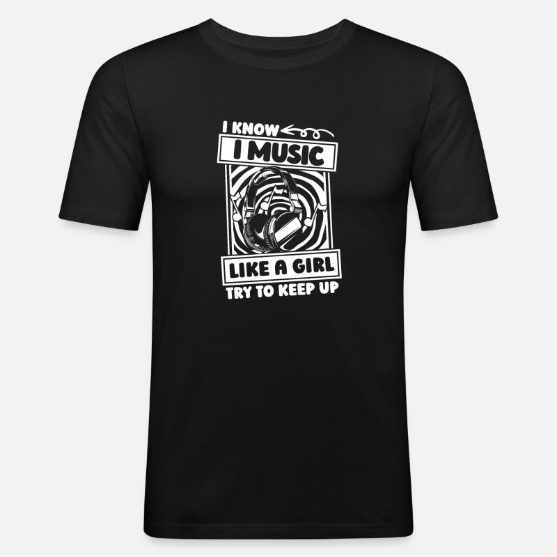Tontechniker Toningenieur Mädchen - Männer Slim Fit T-Shirt - Schwarz