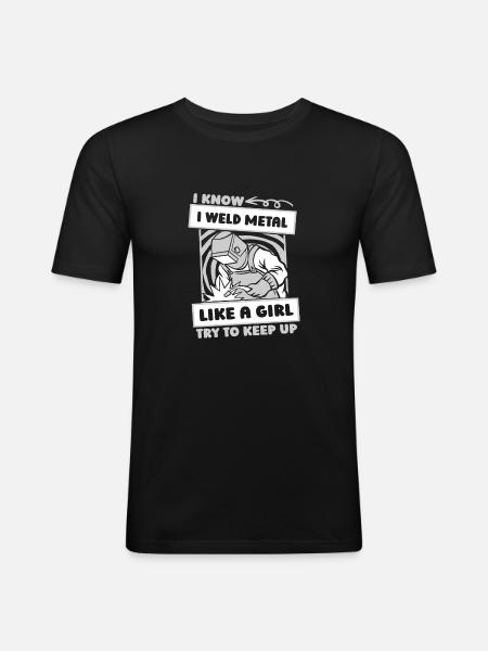 Schmied Metallbauer Mädchen - Männer Slim Fit T-Shirt - Schwarz