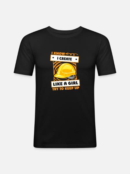 Girl Engineer - Men's Slim Fit T-Shirt - black