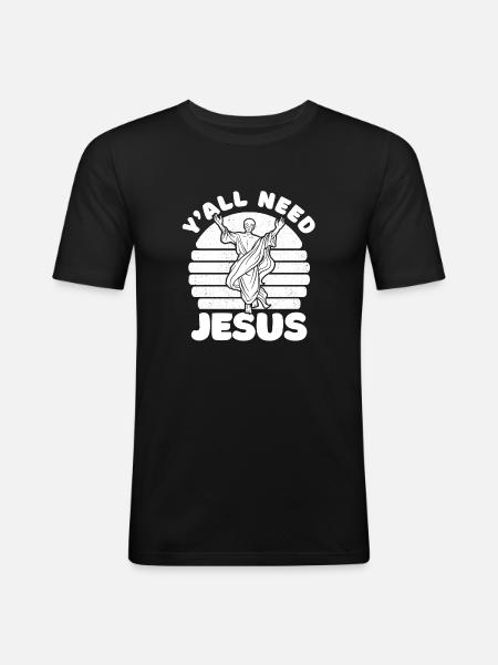 Christ Christianity Extraterrestrial - Men's Slim Fit T-Shirt - black