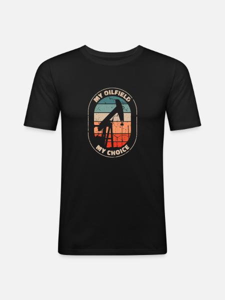 Oil Field Oil Rig Selection - Men's Slim Fit T-Shirt - black
