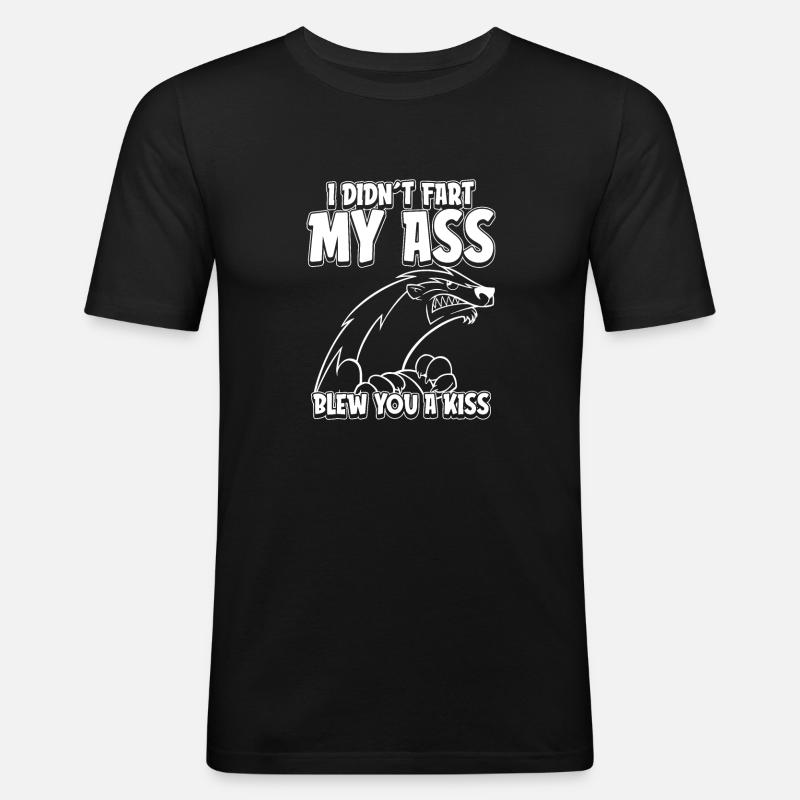 Honigdachs Ratel - Männer Slim Fit T-Shirt - Schwarz