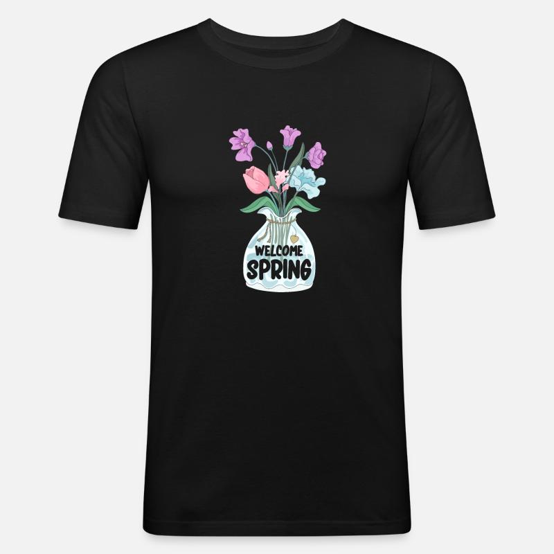 Tulips Spring Tulips - Men's Slim Fit T-Shirt - black