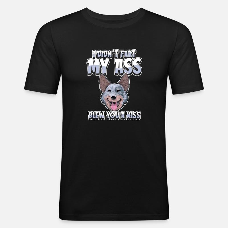 Australischer Rinderhund - Männer Slim Fit T-Shirt - Schwarz