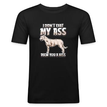 Irischer Wolfshund - Männer Slim Fit T-Shirt - Schwarz - Vorne - Nik (191cm)