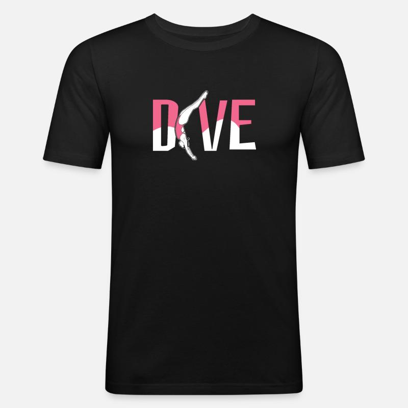 Turmspringen Turmspringer Mädchen - Männer Slim Fit T-Shirt - Schwarz