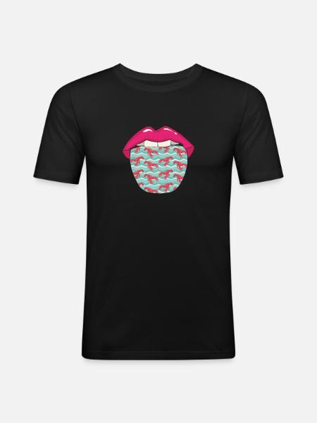 Langue de homard - T-shirt près du corps Homme - noir