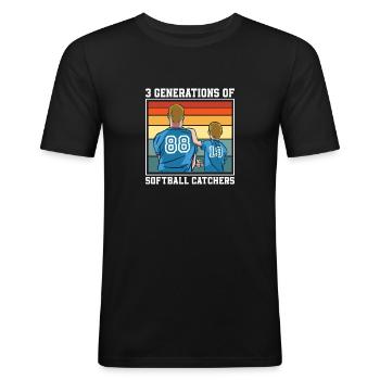 Softball - Men's Slim Fit T-Shirt - black - Front - Nik (191cm)