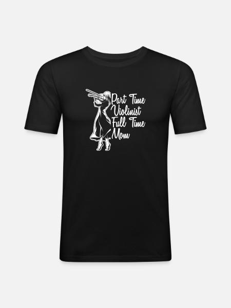 Violon Mama - T-shirt près du corps Homme - noir
