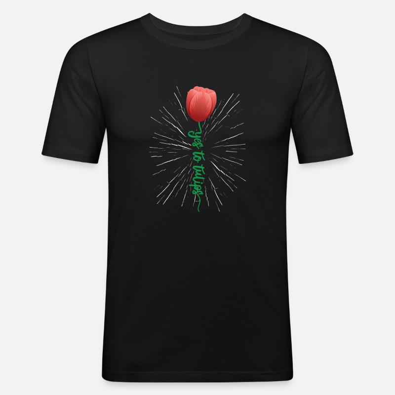 Tulpen Tulpen - Männer Slim Fit T-Shirt - Schwarz